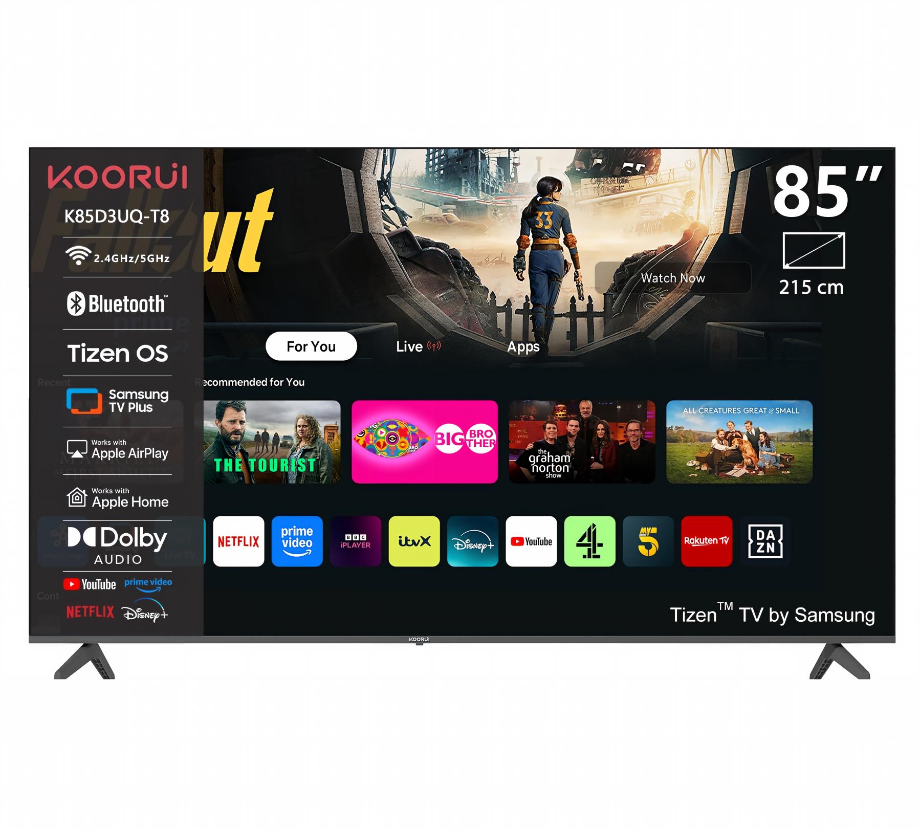 【欧洲市场】T8系列 85英寸 4K QLED 智能电视