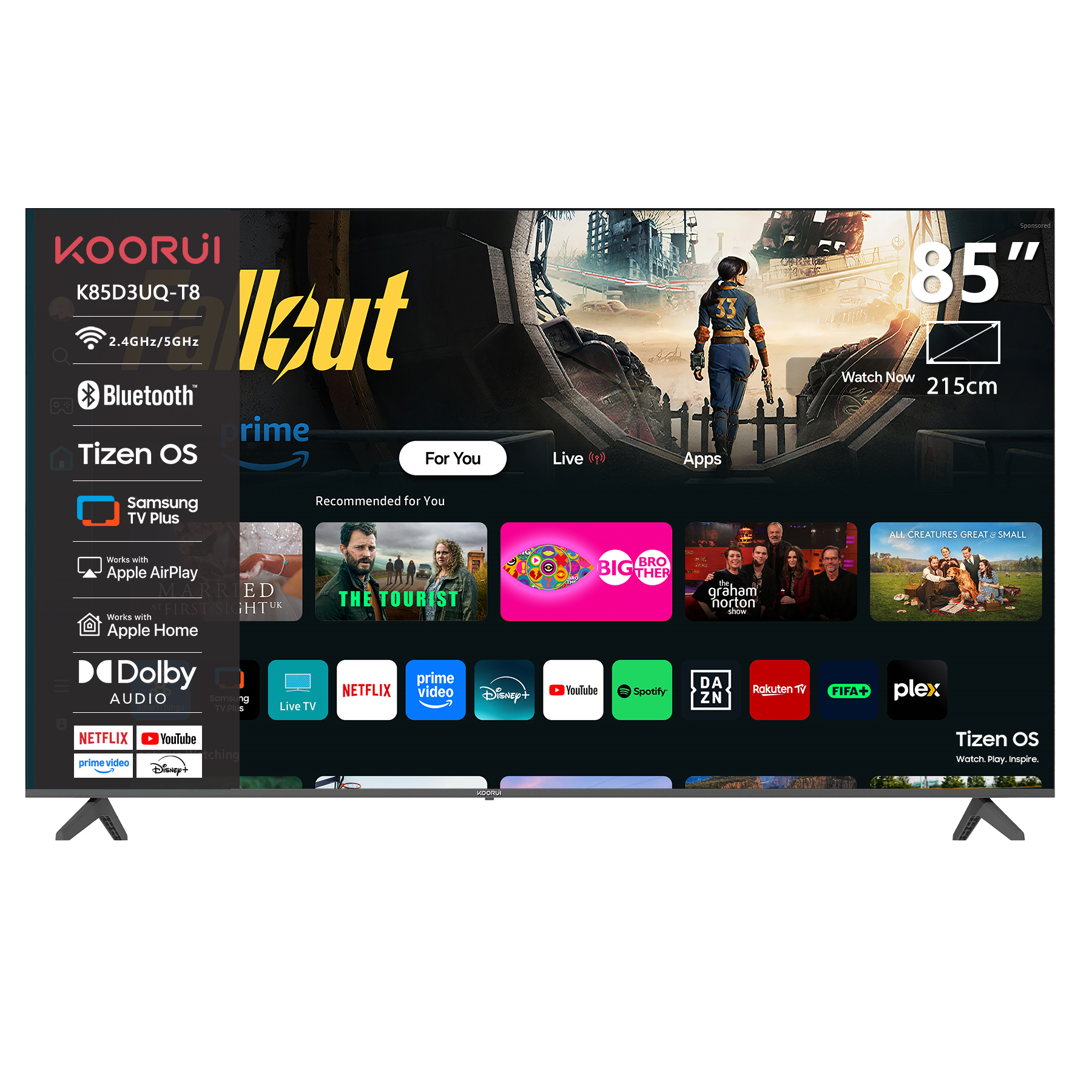 T8系列 85英寸 4K QLED 智能电视
