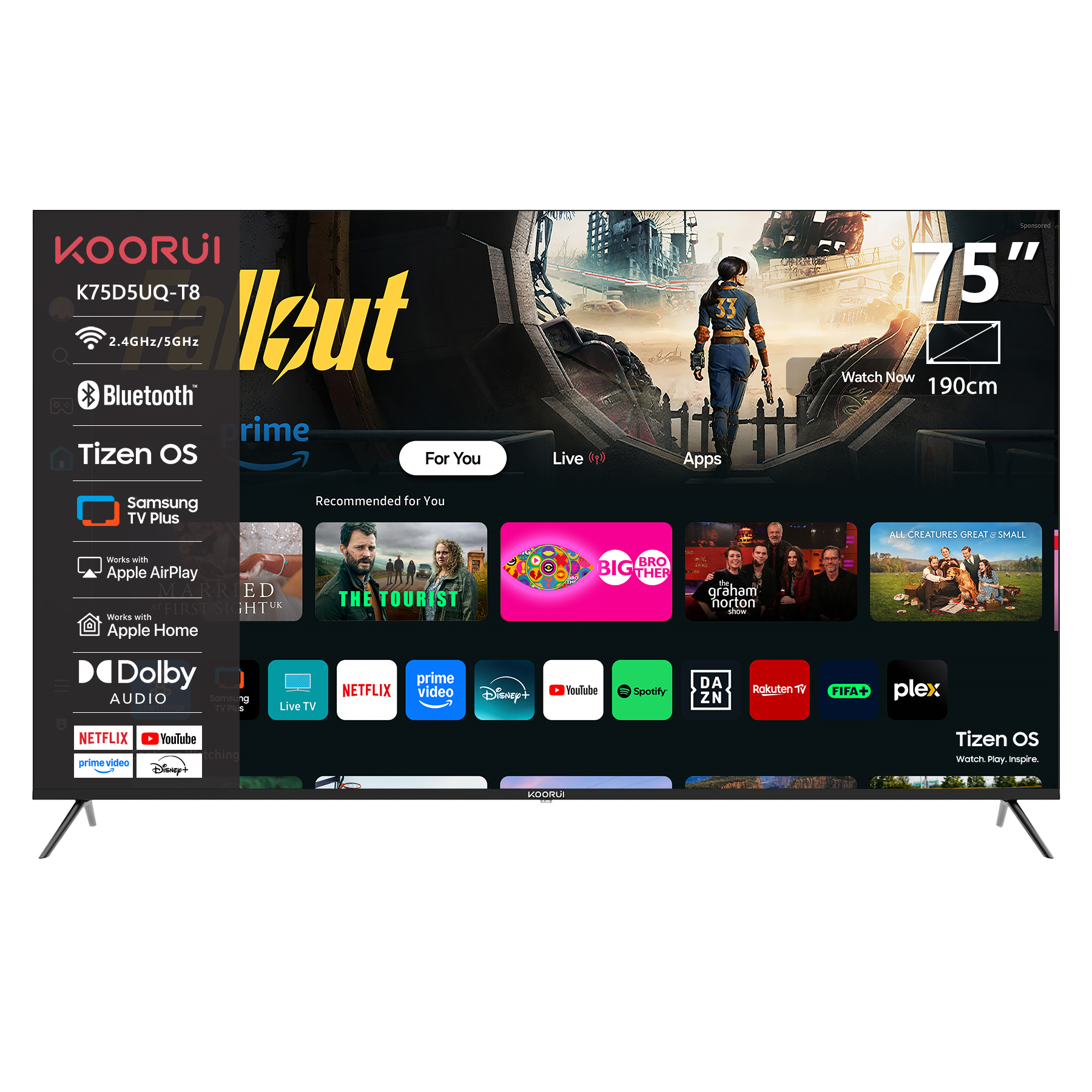 T8系列 75英寸 4K QLED 智能电视