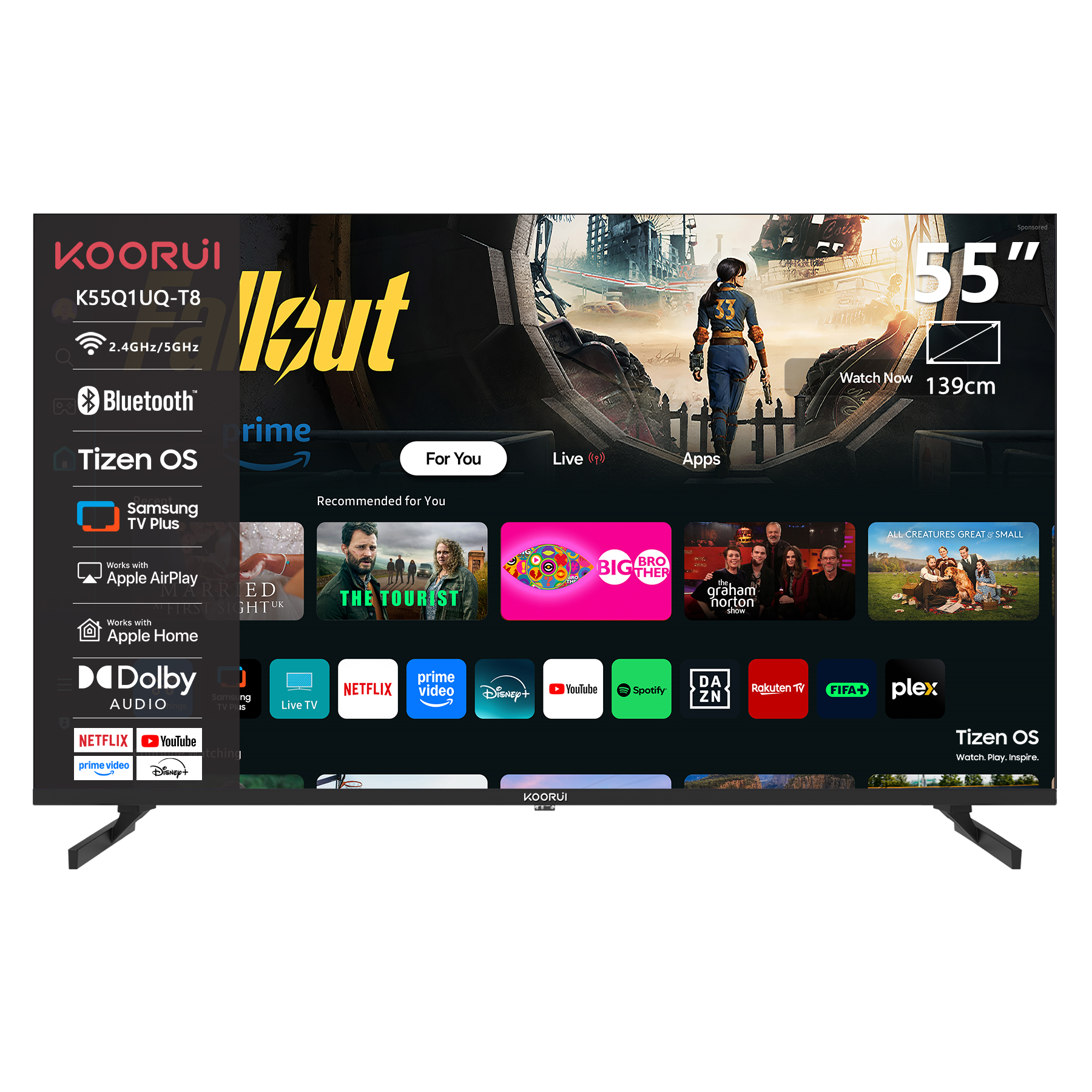 T8系列 55英寸 4K QLED 智能电视